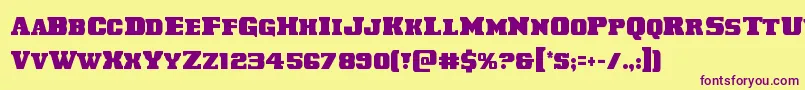 Laredotrailcond Font – Purple Fonts on Yellow Background