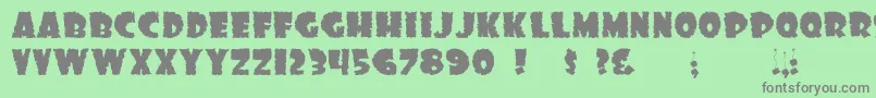 フォントDssonof – 緑の背景に灰色の文字