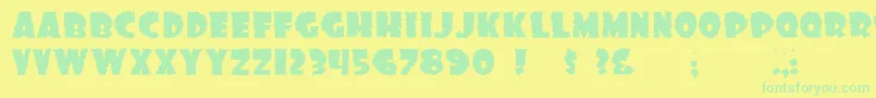 Dssonof Font – Green Fonts on Yellow Background