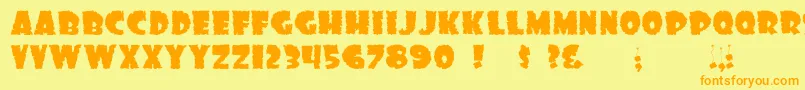 Dssonof Font – Orange Fonts on Yellow Background
