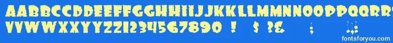 Dssonof Font – Yellow Fonts on Blue Background