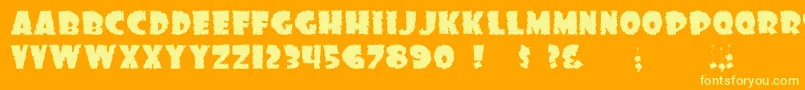 フォントDssonof – オレンジの背景に黄色の文字