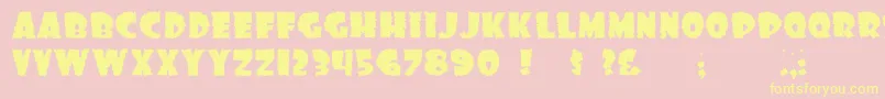 Dssonof Font – Yellow Fonts on Pink Background