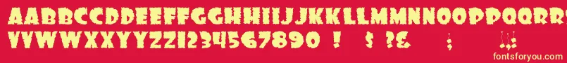 Dssonof Font – Yellow Fonts on Red Background