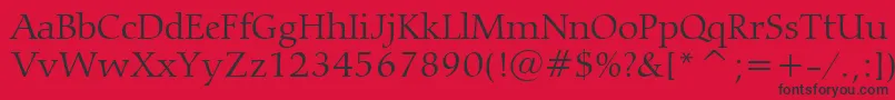 CarminaLightBt Font – Black Fonts on Red Background