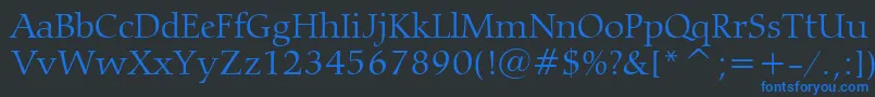 CarminaLightBt Font – Blue Fonts on Black Background