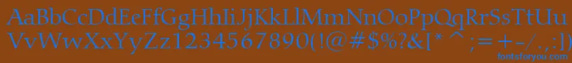 CarminaLightBt Font – Blue Fonts on Brown Background
