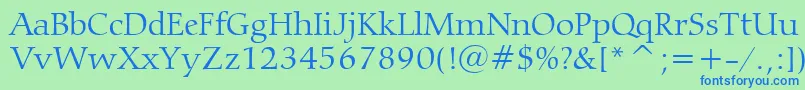 CarminaLightBt Font – Blue Fonts on Green Background