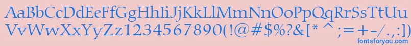 CarminaLightBt Font – Blue Fonts on Pink Background