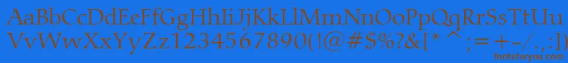 CarminaLightBt Font – Brown Fonts on Blue Background