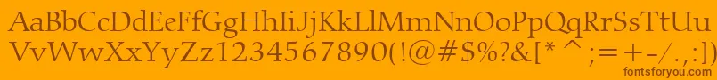 CarminaLightBt Font – Brown Fonts on Orange Background