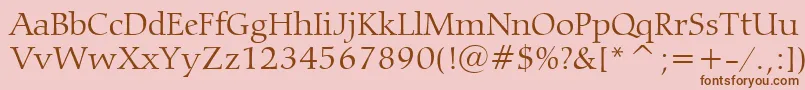 CarminaLightBt Font – Brown Fonts on Pink Background