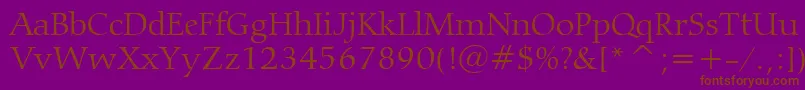 CarminaLightBt Font – Brown Fonts on Purple Background