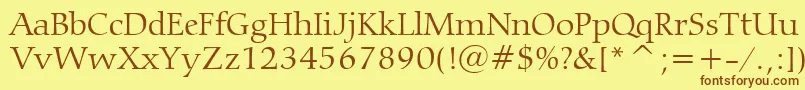 CarminaLightBt Font – Brown Fonts on Yellow Background