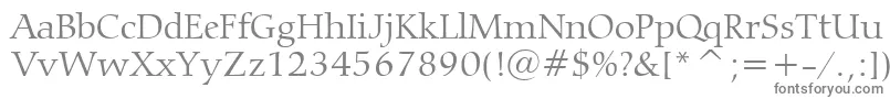 CarminaLightBt-fontti – harmaat kirjasimet valkoisella taustalla