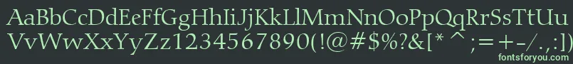 CarminaLightBt Font – Green Fonts on Black Background