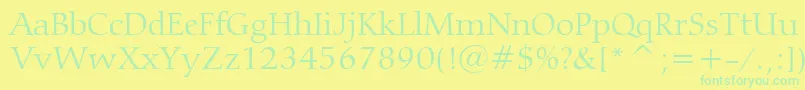 CarminaLightBt Font – Green Fonts on Yellow Background