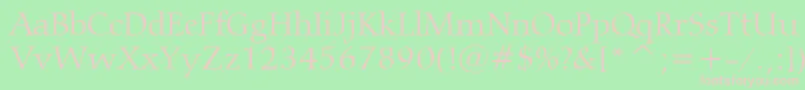 CarminaLightBt-fontti – vaaleanpunaiset fontit vihreällä taustalla