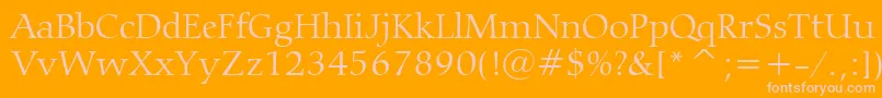 CarminaLightBt-fontti – vaaleanpunaiset fontit oranssilla taustalla