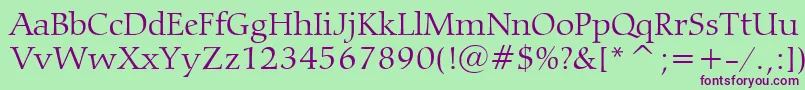 CarminaLightBt Font – Purple Fonts on Green Background
