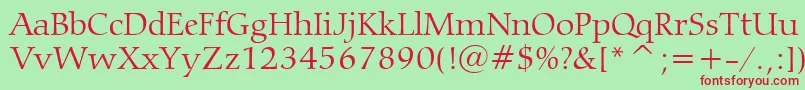 CarminaLightBt Font – Red Fonts on Green Background