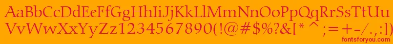 CarminaLightBt Font – Red Fonts on Orange Background