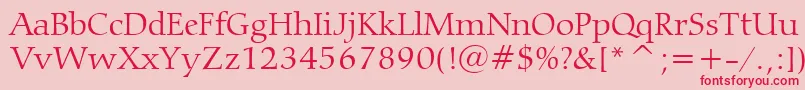 CarminaLightBt Font – Red Fonts on Pink Background