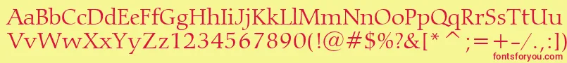 CarminaLightBt Font – Red Fonts on Yellow Background