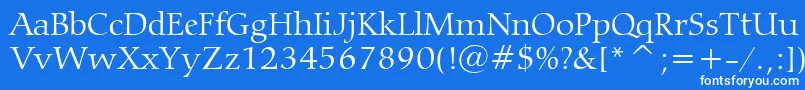 CarminaLightBt Font – White Fonts on Blue Background