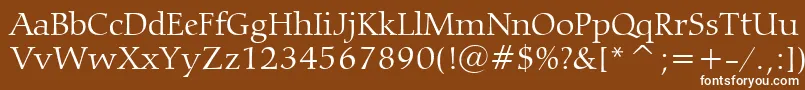 CarminaLightBt Font – White Fonts on Brown Background