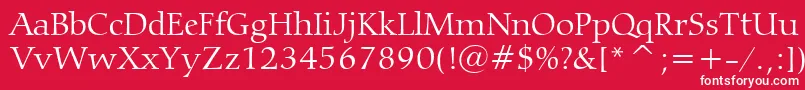 CarminaLightBt Font – White Fonts on Red Background