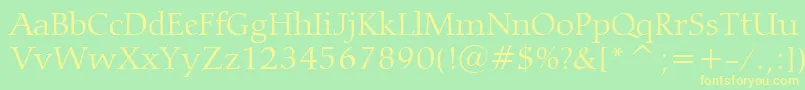 CarminaLightBt-fontti – keltaiset fontit vihreällä taustalla
