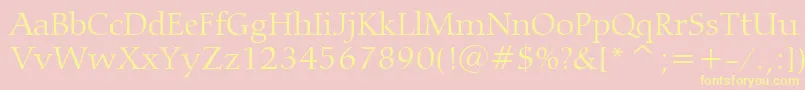 CarminaLightBt Font – Yellow Fonts on Pink Background