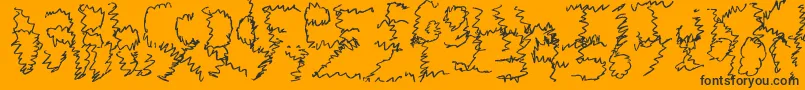 ZigieZag-Schriftart – Schwarze Schriften auf orangefarbenem Hintergrund
