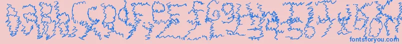 フォントZigieZag – ピンクの背景に青い文字