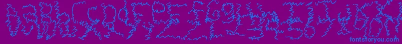 Fonte ZigieZag – fontes azuis em um fundo violeta