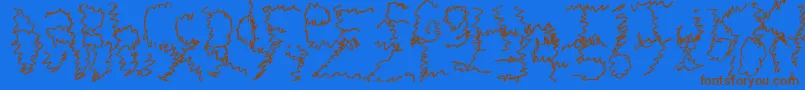 Czcionka ZigieZag – brązowe czcionki na niebieskim tle