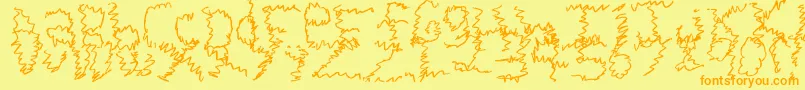 ZigieZag-Schriftart – Orangefarbene Schriften auf gelbem Hintergrund