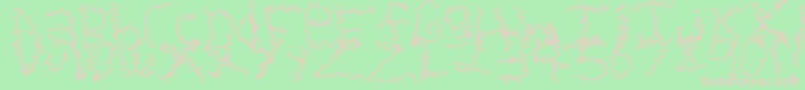 フォントZigieZag – 緑の背景にピンクのフォント
