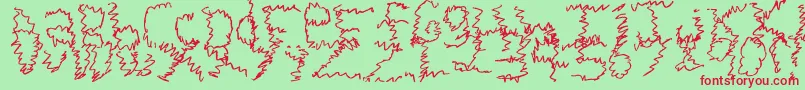 ZigieZag-Schriftart – Rote Schriften auf grünem Hintergrund