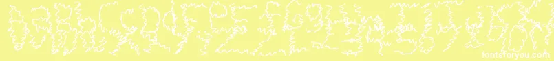 ZigieZag-Schriftart – Weiße Schriften auf gelbem Hintergrund