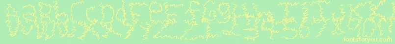 Czcionka ZigieZag – żółte czcionki na zielonym tle