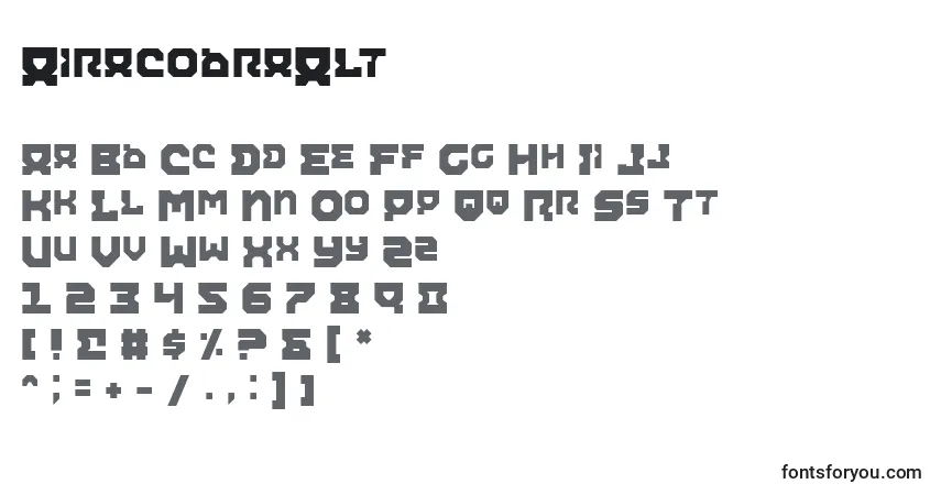 Schriftart AiracobraAlt – Alphabet, Zahlen, spezielle Symbole