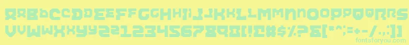 Czcionka AiracobraAlt – zielone czcionki na żółtym tle