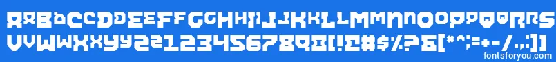 フォントAiracobraAlt – 青い背景に白い文字