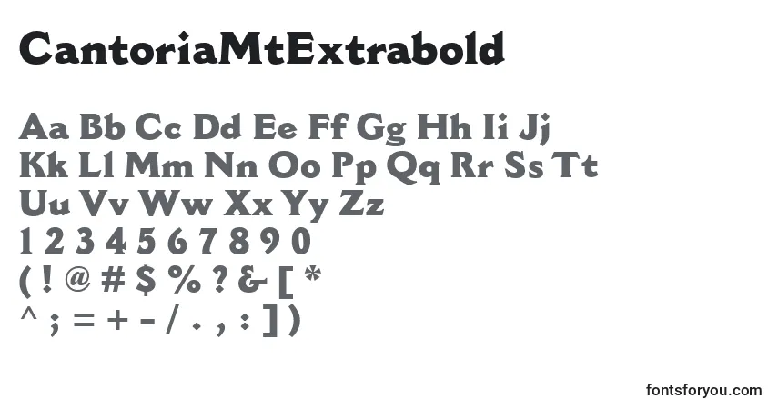 Шрифт CantoriaMtExtrabold – алфавит, цифры, специальные символы