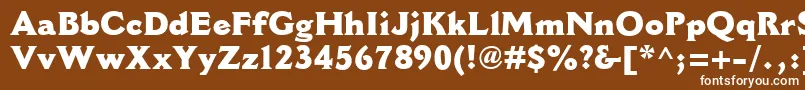 Czcionka CantoriaMtExtrabold – białe czcionki na brązowym tle