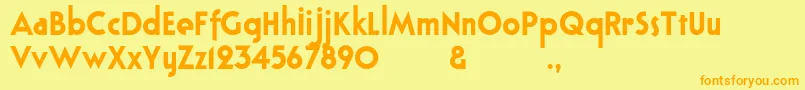 Bloxhallsample Font – Orange Fonts on Yellow Background