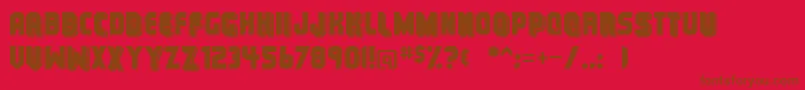 フォントMunicipal – 赤い背景に茶色の文字