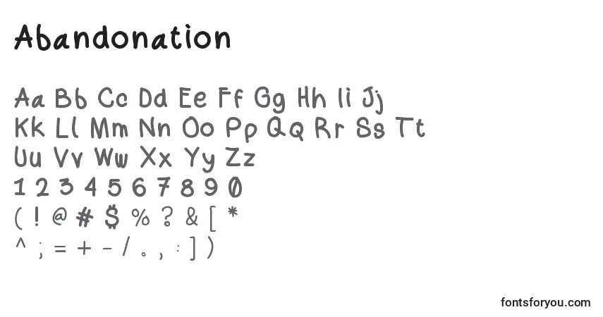 Abandonation Font – alphabet, numbers, special characters